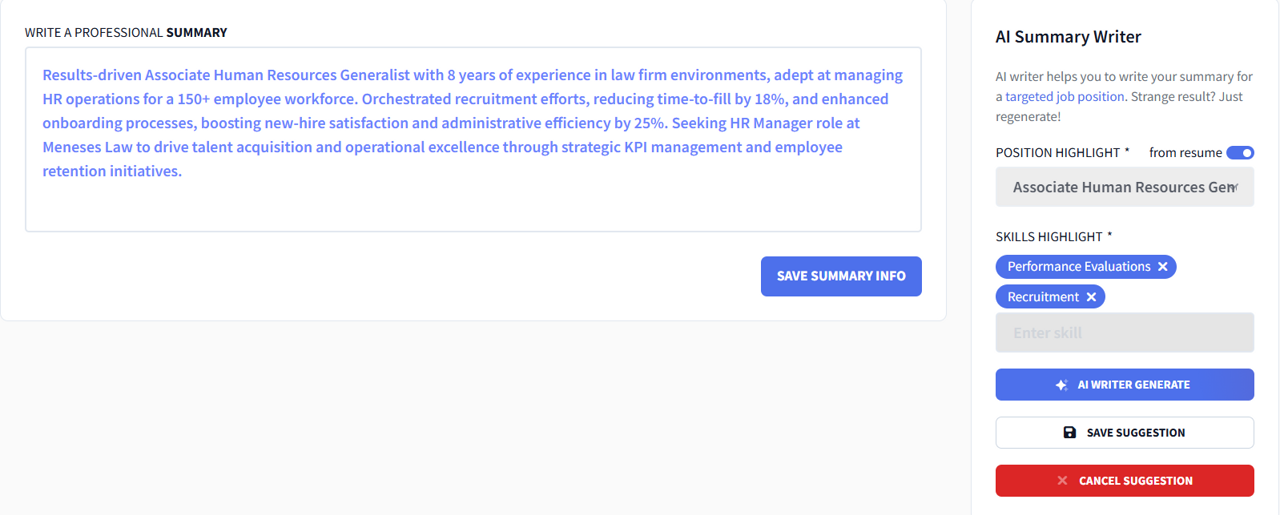 rezi ai summary writer