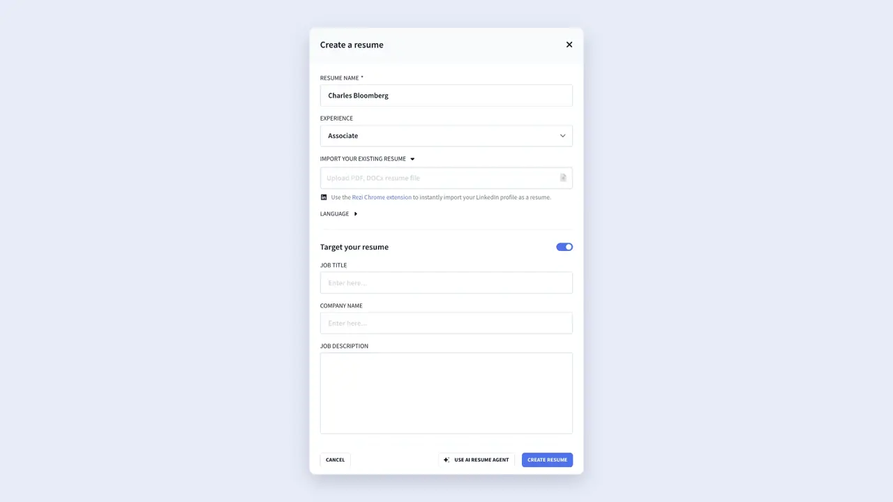 create resume