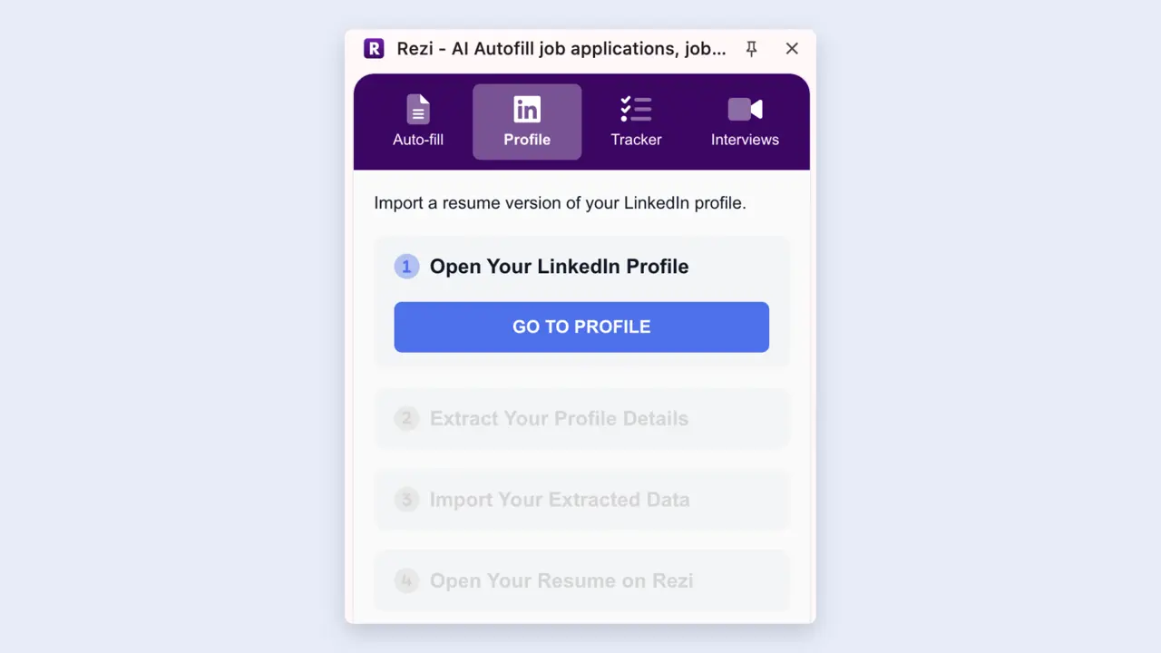 import LinkedIn profile