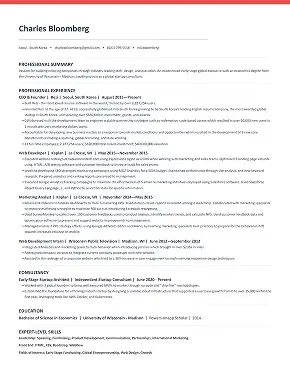 Creative resume template preview.