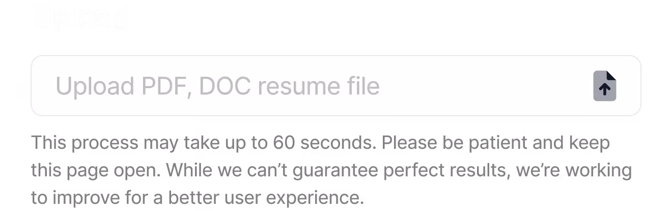Rezi ATS resume checker upload screen prompting the user to drop or select a resume file to scan.
